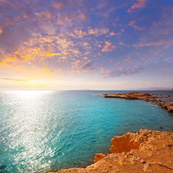 tabarca island alicante mediterranean blue sea in spain