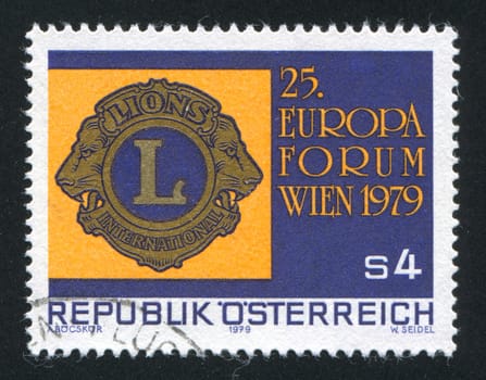 AUSTRIA - CIRCA 1979: stamp printed by Austria, shows Lions international emblem, circa 1979