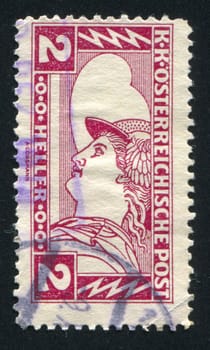 AUSTRIA - CIRCA 1917: stamp printed by Austria, shows Mercury, circa 1917