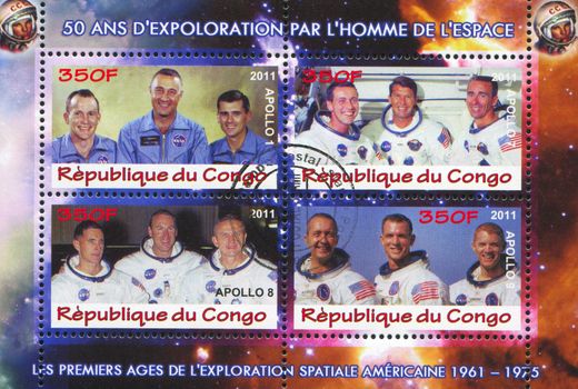 CONGO - CIRCA 2011: stamp printed by Congo, shows astronaut, circa 2011