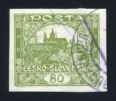 CZECHOSLOVAKIA - CIRCA 1918: stamp printed by Czechoslovakia, shows Hradcany at Prague, circa 1918