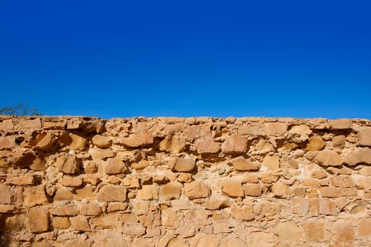 Tabarca Island battlement fort masonry wall detail in Spain