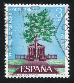 SPAIN - CIRCA 1966: stamp printed by Spain, shows Tree of Guernica, circa 1966