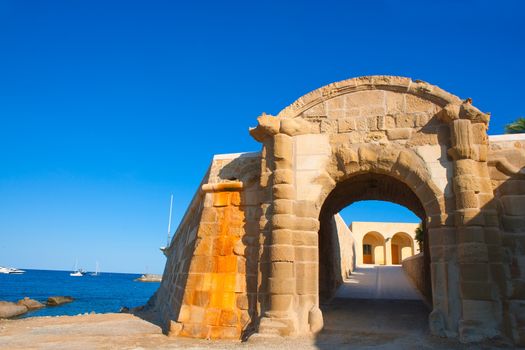 Tabarca Puerta de San Miguel de Tierra fort door arc in Alicante Spain