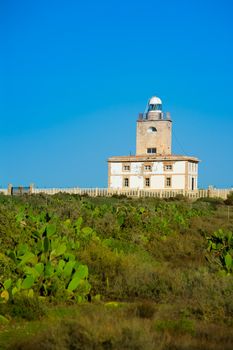 Tabarca island Lighthouse in Alicante Spain at Mediterranean sea