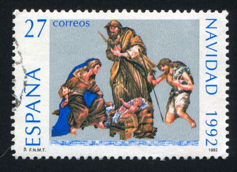 SPAIN - CIRCA 1992: stamp printed by Spain, shows Christmas, circa 1992