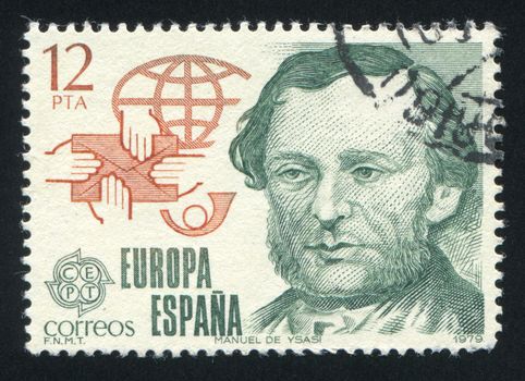 SPAIN - CIRCA 1979: stamp printed by Spain, shows Postal Reformer Manuel Ysasi, circa 1979