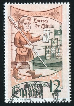 SPAIN - CIRCA 1981: stamp printed by Spain, shows Postman, circa 1981