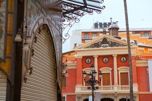 Castellon Teatro Principal theatre facade in Valencia province Spain