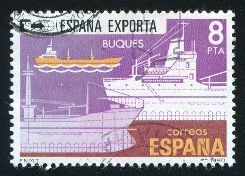 SPAIN - CIRCA 1980: stamp printed by Spain, shows ship, circa 1980