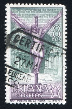 SPAIN - CIRCA 1971: stamp printed by Spain, shows Crucified, circa 1971