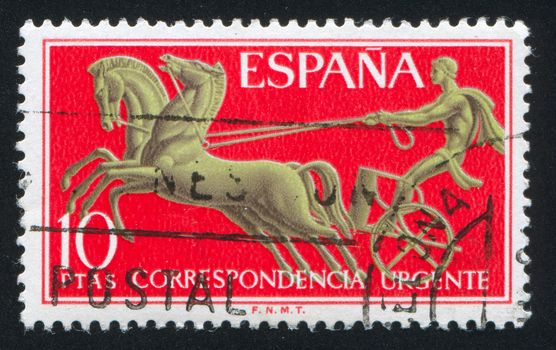 SPAIN - CIRCA 1963: stamp printed by Spain, shows Spanish air mail service, circa 1963