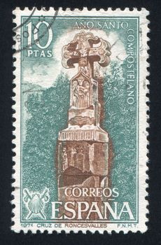SPAIN - CIRCA 1971: stamp printed by Spain, shows Cross of Roncesvalles, circa 1971