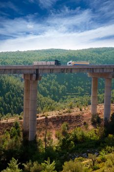 viaducto de Bunol in Autovia A-3 road Valencia Spain