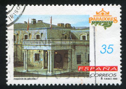 SPAIN - CIRCA 1998: stamp printed by Spain, shows Gredos State Hotel, Paradores, circa 1998