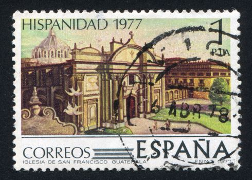 SPAIN - CIRCA 1977: stamp printed by Spain, shows Curch of St. Francis, circa 1977