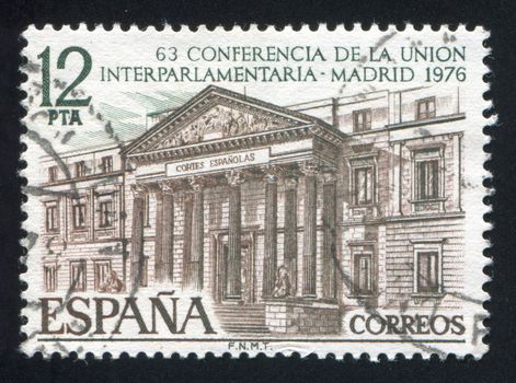 SPAIN - CIRCA 1976: stamp printed by Spain, shows Parliament in Madrid, circa 1976