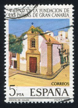 SPAIN - CIRCA 1978: stamp printed by Spain, shows Hermitage of Columbus Church, circa 1978