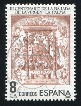 SPAIN - CIRCA 1980: stamp printed by Spain, shows Altar of Virgin, circa 1980