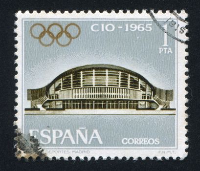 SPAIN - CIRCA 1965: stamp printed by Spain, shows Sports Palace in Madrid, circa 1965