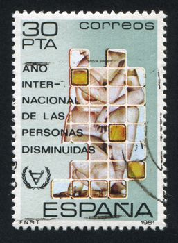 SPAIN - CIRCA 1981: stamp printed by Spain, shows Mosaic of the Disabled, circa 1981