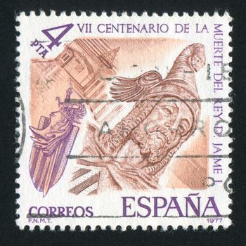 SPAIN - CIRCA 1977: stamp printed by Spain, shows King James I, circa 1977