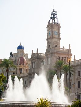 Valencia Plaza del ayuntamiento city town hall square at Spain