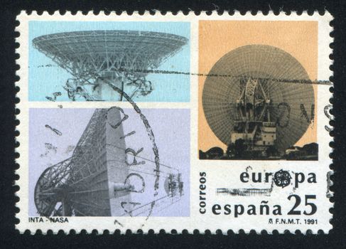 SPAIN - CIRCA 1991: stamp printed by Spain, shows antennas, circa 1991