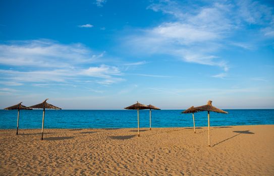 Mediterranean beach with sunroof in Valencia province of spain