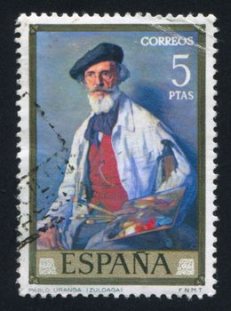 SPAIN - CIRCA 1971: stamp printed by Spain, shows portrait of Pablo Uranga, circa 1971