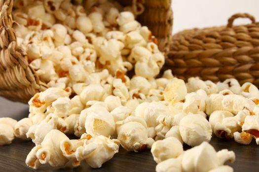 close up of white popcorn