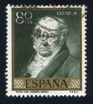 SPAIN - CIRCA 1958: stamp printed by Spain, shows painting of Goya by Vicente Lopez, circa 1958