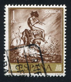 SPAIN - CIRCA 1971: stamp printed by Spain, shows Idyll by Fortuny, circa 1971