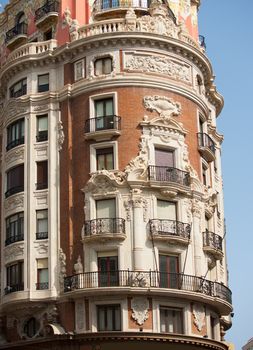 Valencia Pintor Sorolla and Juan de Austria streets meeting building in Spain