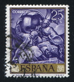 SPAIN - CIRCA 1966: stamp printed by Spain, shows Magic Ball by Sert, circa 1966