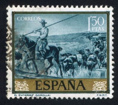 SPAIN - CIRCA 1971: stamp printed by Spain, shows Enclosure by Joaquin Sorolla, circa 1971