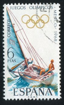 SPAIN - CIRCA 1968: stamp printed by Spain, shows Sailing, circa 1968