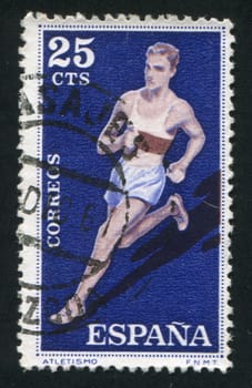 SPAIN - CIRCA 1960: stamp printed by Spain, shows Runner, circa 1960