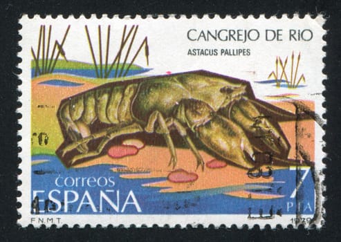 SPAIN - CIRCA 1979: stamp printed by Spain, shows Crawfish, circa 1979