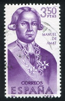 SPAIN - CIRCA 1966: stamp printed by Spain, shows Manuel de Amat, circa 1966