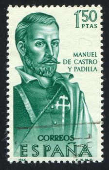 SPAIN - CIRCA 1966: stamp printed by Spain, shows Manuel de Castro y Padilla, circa 1966