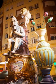 Fallas in Valencia fest figures that will burn on March 19 traditional popular celebration