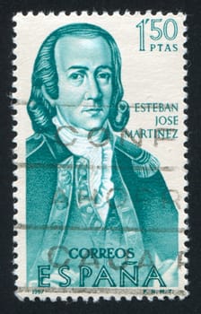 SPAIN - CIRCA 1967: stamp printed by Spain, shows Portrait of Esteban Jose Martinez, circa 1967