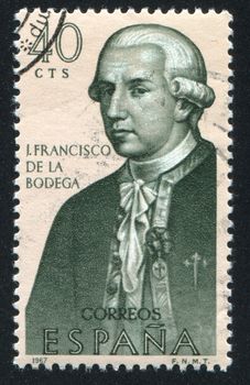 SPAIN - CIRCA 1967: stamp printed by Spain, shows Portrait of J.Francisco de la Bodega, circa 1967