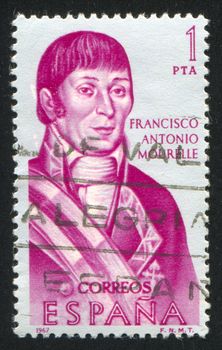 SPAIN - CIRCA 1967: stamp printed by Spain, shows Portrait of Francisco Antonio Mourelle, circa 1967