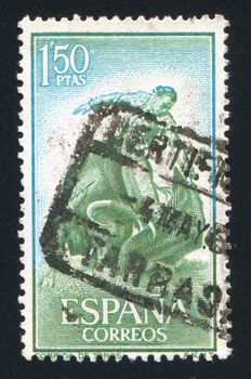 SPAIN - CIRCA 1960: stamp printed by Spain, shows Bullfighter, Corrida, circa 1960