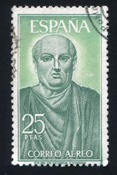 SPAIN - CIRCA 1966: stamp printed by Spain, shows Seneca, circa 1966