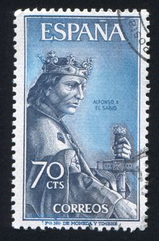 SPAIN - CIRCA 1965: stamp printed by Spain, shows Alfonso X, the Wise, circa 1965