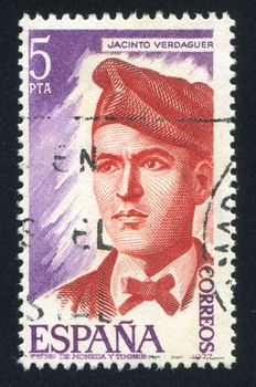 SPAIN - CIRCA 1977: stamp printed by Spain, shows Jacinto Verdaguer, circa 1977