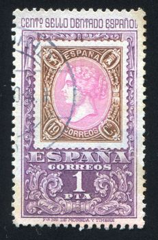 SPAIN - CIRCA 1965: stamp printed by Spain, shows Queen Isabel, circa 1965